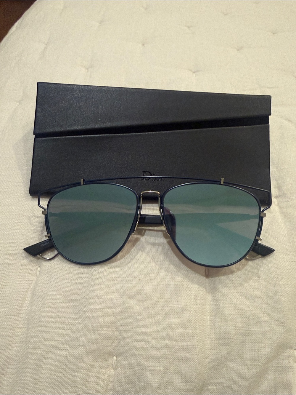 Dior Blue and Black Aviator Sunglasses - Picture 5 of 5